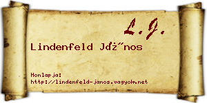 Lindenfeld János névjegykártya